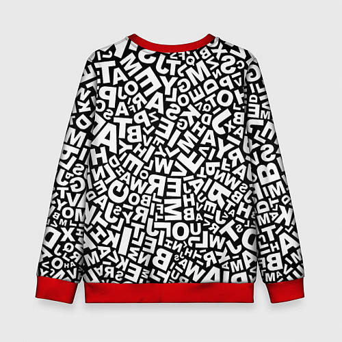 Детский свитшот Английский алфавит / 3D-Красный – фото 2
