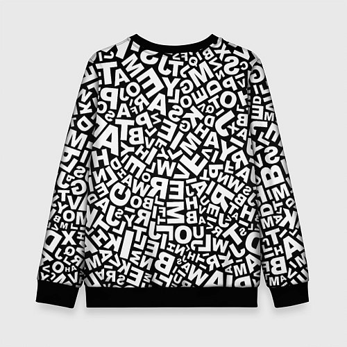 Детский свитшот Английский алфавит / 3D-Черный – фото 2