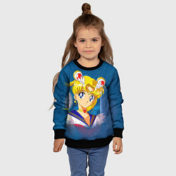 Свитшот детский Сейлор Мун, цвет: 3D-черный — фото 2