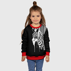 Свитшот детский Жидкая зебра, цвет: 3D-красный — фото 2