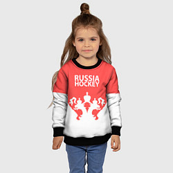 Свитшот детский Russia Hockey, цвет: 3D-черный — фото 2