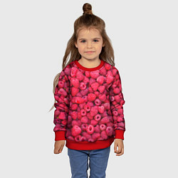 Свитшот детский Малинки, цвет: 3D-красный — фото 2