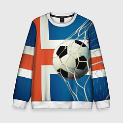 Свитшот детский Исландский футбол, цвет: 3D-белый