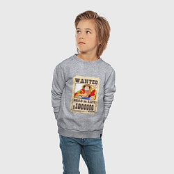 Свитшот хлопковый детский Wanted Luffy, цвет: меланж — фото 2