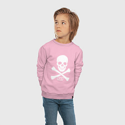 Свитшот хлопковый детский X-ray, цвет: светло-розовый — фото 2