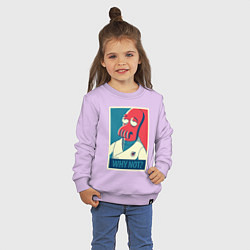 Свитшот хлопковый детский Zoidberg: Why not?, цвет: лаванда — фото 2