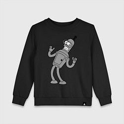 Свитшот хлопковый детский Bender Error, цвет: черный
