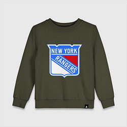 Свитшот хлопковый детский New York Rangers, цвет: хаки