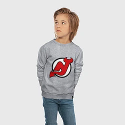 Свитшот хлопковый детский New Jersey Devils, цвет: меланж — фото 2