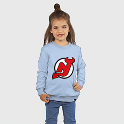 Свитшот хлопковый детский New Jersey Devils, цвет: мягкое небо — фото 2