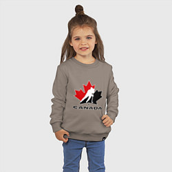 Свитшот хлопковый детский Canada, цвет: утренний латте — фото 2