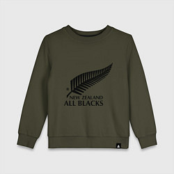 Свитшот хлопковый детский New Zeland: All blacks, цвет: хаки