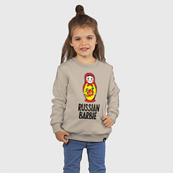 Свитшот хлопковый детский Russian Barbie, цвет: миндальный — фото 2