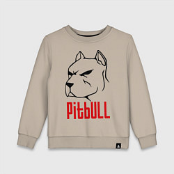Свитшот хлопковый детский Pitbull (Питбуль), цвет: миндальный