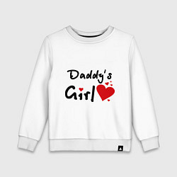 Свитшот хлопковый детский Daddys Girl, цвет: белый