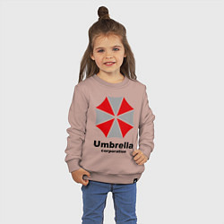 Свитшот хлопковый детский Umbrella corporation, цвет: пыльно-розовый — фото 2