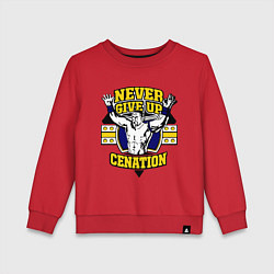 Свитшот хлопковый детский Never Give Up: Cenation, цвет: красный