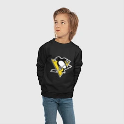 Свитшот хлопковый детский Pittsburgh Penguins, цвет: черный — фото 2