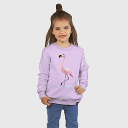 Свитшот хлопковый детский Гордый фламинго, цвет: лаванда — фото 2