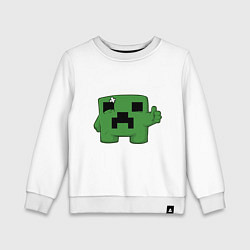 Свитшот хлопковый детский Minecraft Green, цвет: белый