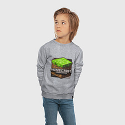 Свитшот хлопковый детский Minecraft: Pocket Edition, цвет: меланж — фото 2