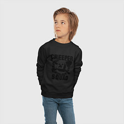 Свитшот хлопковый детский Creeper Squad, цвет: черный — фото 2