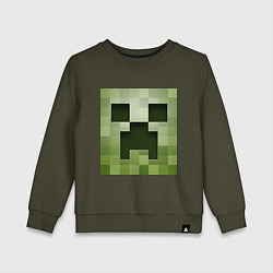 Свитшот хлопковый детский Мinecraft creeper, цвет: хаки