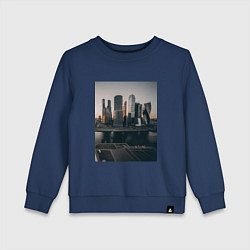 Свитшот хлопковый детский Moscow City, цвет: тёмно-синий