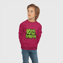 Свитшот хлопковый детский Bring me the horizon, цвет: маджента — фото 2