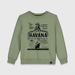 Свитшот хлопковый детский Havana Cuba, цвет: авокадо