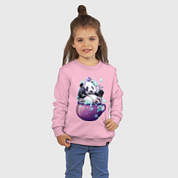 Свитшот хлопковый детский Панда моется, цвет: светло-розовый — фото 2