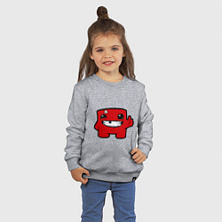 Свитшот хлопковый детский Super Meat Boy, цвет: меланж — фото 2