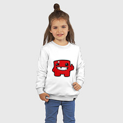 Свитшот хлопковый детский Super Meat Boy, цвет: белый — фото 2