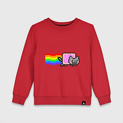 Свитшот хлопковый детский Nyan Cat, цвет: красный