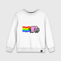 Свитшот хлопковый детский Nyan Cat, цвет: белый