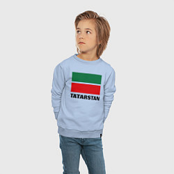 Свитшот хлопковый детский Флаг Татарстана, цвет: мягкое небо — фото 2