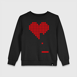 Свитшот хлопковый детский Heart tetris, цвет: черный