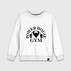 Свитшот хлопковый детский Power House Gym, цвет: белый