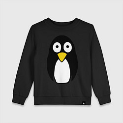 Свитшот хлопковый детский Милый пингвин, цвет: черный