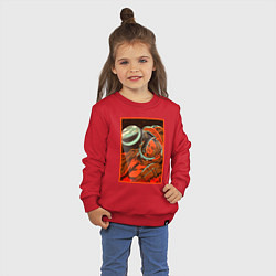 Свитшот хлопковый детский Гагарин в иллюминаторе, цвет: красный — фото 2
