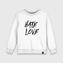 Свитшот хлопковый детский FACE Hate Love, цвет: белый