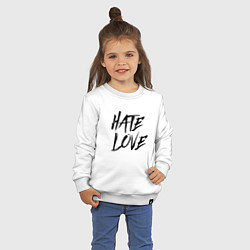 Свитшот хлопковый детский FACE Hate Love, цвет: белый — фото 2