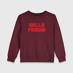 Свитшот хлопковый детский Hello Friend, цвет: меланж-бордовый