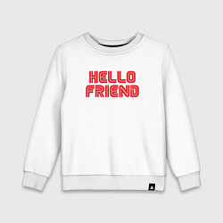 Свитшот хлопковый детский Hello Friend, цвет: белый