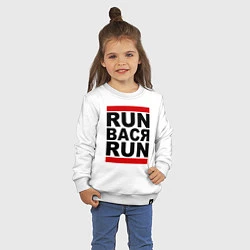 Свитшот хлопковый детский Run Вася Run, цвет: белый — фото 2
