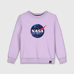 Свитшот хлопковый детский NASA: Cosmic Logo, цвет: лаванда