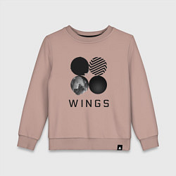 Свитшот хлопковый детский BTS Wings, цвет: пыльно-розовый