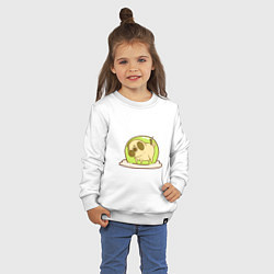 Свитшот хлопковый детский Мопс-желе, цвет: белый — фото 2