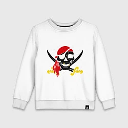 Свитшот хлопковый детский Пиратская футболка, цвет: белый