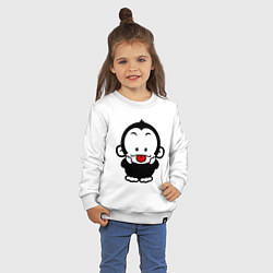 Свитшот хлопковый детский Веселая обезьянка, цвет: белый — фото 2